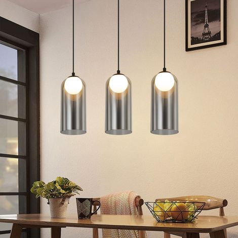 GBLY Lámpara colgante  negra de 1 llama, lámpara de noche colgante de cristal, estilo vintage, G9, con altura ajustable para salón y dormitorio (sin bombilla).