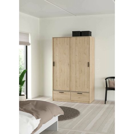Dmora - Armario 2 puertas Leonore, Muebles de dormitorio, Vestidor, Armario de ropa, 121x60 h200 cm, Roble (1/5)