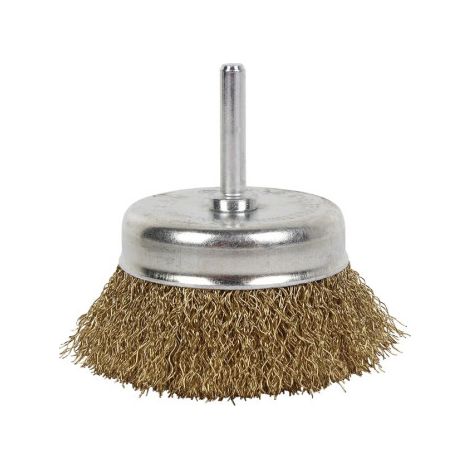 Cepillo Alambre Copa Ondulado Acero Latonado 0.3mm                          50 mm (1/2)