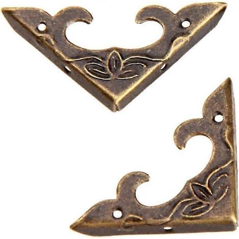 Ensemble de 20 protections d'angle vintage en bronze, équerres de sécurité décoratives en métal, compatibles avec les boîtes à bijoux et les boîtes en bois PDWHBYV (1/4)