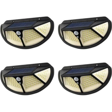 Lot De 4 Projecteurs Solaires D'extérieur Avec Détecteur De Mouvement 102 Led Smd Ta005 (1/5)