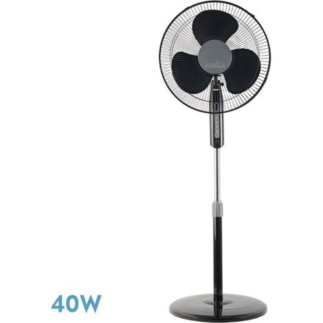 [PRODOTTO USATO] Ventilatore de piede etesio nero 3 velocità 40w oscillante 3 pale bianco regx43x40 cm (1/3)