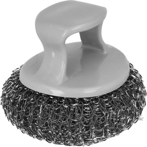 1 Brosse De Nettoyage Ronde, Acier Inoxydable 410, Manche Polypropylène, Pour Grilles Barbecue Charbon Gaz Électrique