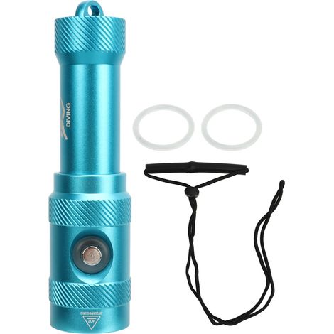 Lampe LED Sous-Marine L2 1050lm IPX8, Torche Imperméable pour Camping Extérieur, Plongée (128mm, Aluminium) (1/4)