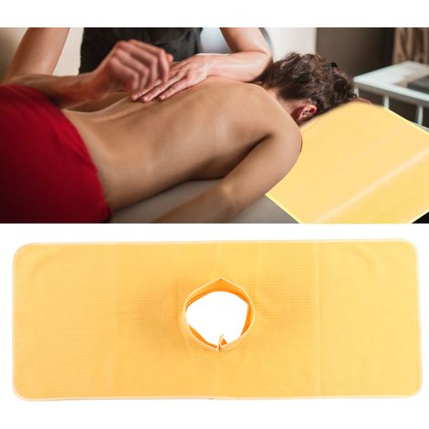 Serviette de Soin Visage Réutilisable 35x90cm pour Spa et Massage - Jaune (1/5)