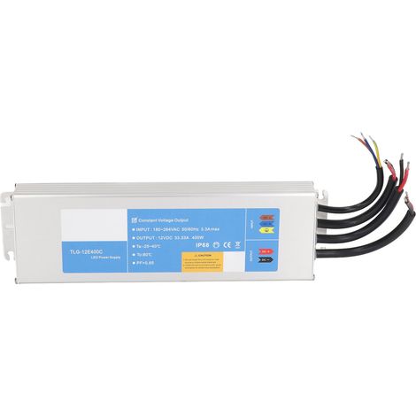 400-W-LED-Treiber-Netzteil, IP68 wasserdicht, Niederspannungstransformator, 180–264 V Eingang, 12 V DC, 33,3 A (1/5)