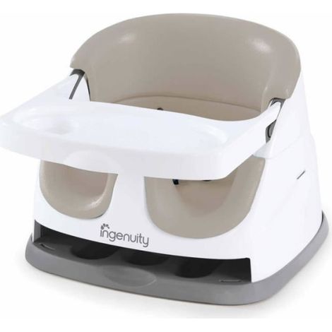 Rehausseur INGENUITY de chaise bébé enfant de 6 mois a 3 ans, Base 2 en 1 Cashemire, plateau amovible, rangement et nettoyage (1/4)