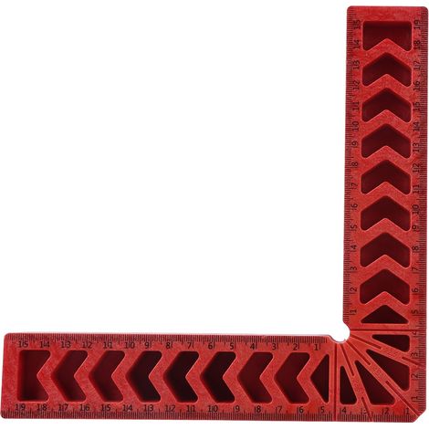 Équerre de Positionnement 90° Professionnelle pour Menuisier - Fixation Angulaire avec Échelle Claire et Matière Plastique Haute Durabilité (20x20cm) (1/5)