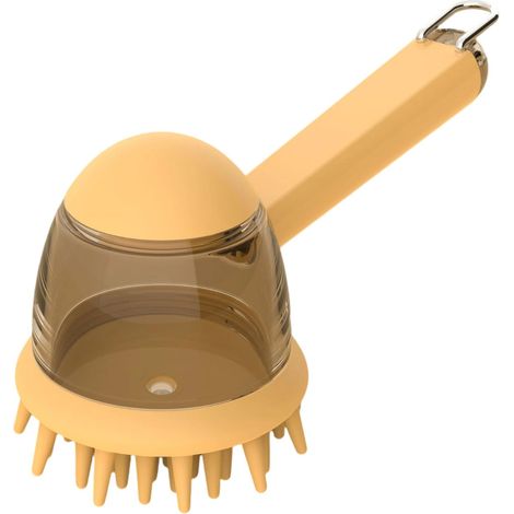 Brosse de bain pour animaux – Brosse multifonction avec distributeur de shampoing pour chiens et chats – Accessoire de toilettage et de massage doux pour usage domestique (1/5)
