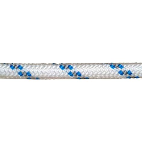 Weiß/Blaues geflochtenes Polyesterseil 4 mm. 200-m-Spule.