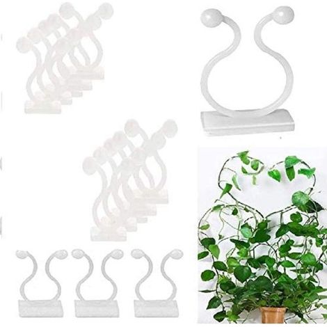 50 Kletterpflanzenclips selbstklebende Pflanzenhalter Wandclips geeignet für Weinreben und Kletterpflanzen verstellbar unsichtbar Kabelclips