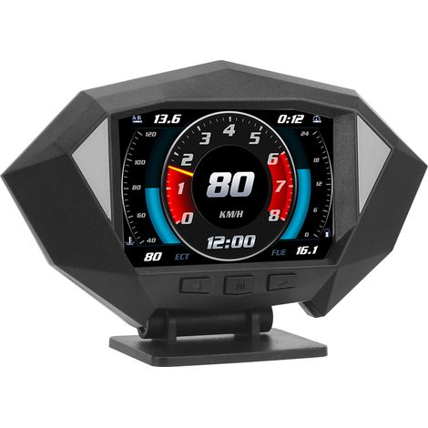 Affichage tête haute (HUD) HD TFT LCD avec GPS, mode OBD2, indicateur de pente, boussole, alarme de survitesse et compteur de vitesse numérique (1/5)