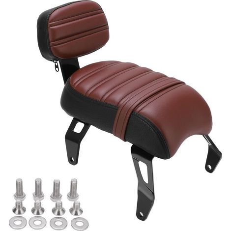 Siège passager arrière pour Indian Scout Bobber 2018-2021 – Dossier court en cuir – Confort optimal avec coussin éponge - 20182021Marron (1/5)