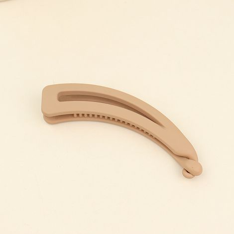 Pinza para el cabello tipo banana, fácil de usar, para parte posterior. Estilo versátil, look sencillo y elegante. Accesorio para mujer, pasador n.° 8, color beige. (1/5)