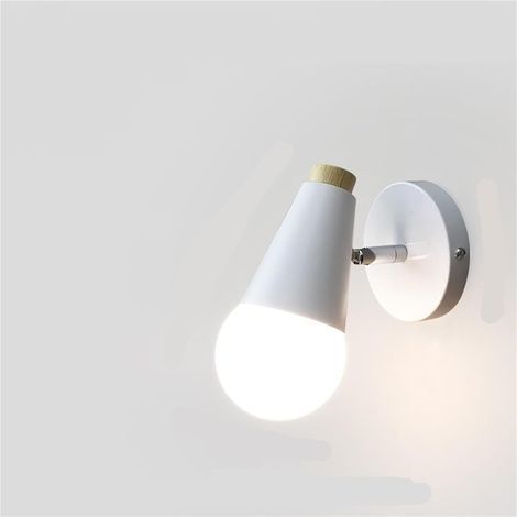 Applique Nordique Chambre Lampe de Chevet Macaron Moderne Minimaliste Salon Fond décoration Murale Lampe,Blanc (sans source lumineuse) (1/2)