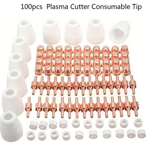 100 Stück Plasma-Spitzenelektrode, Plasma-Schneidelektroden-Spitze, Luft-Plasma-Schneidmaterialien, Plasma-Schneider für LG-40 PT-31 CUT40 CUT50