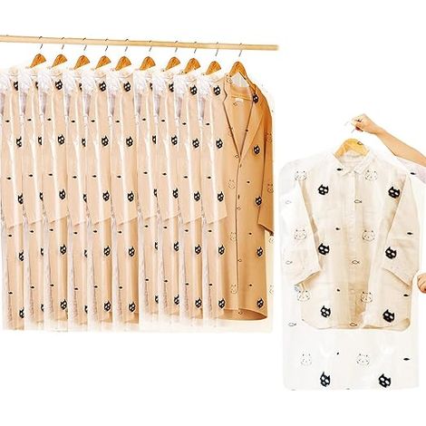 10 housses de protection pour vêtements, housses anti-poussière et anti-mites.