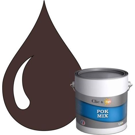 Peinture d'Accroche et Finition 2 en 1 - POK - Marron - Satiné - 3L - RAL 8017 (1/4)
