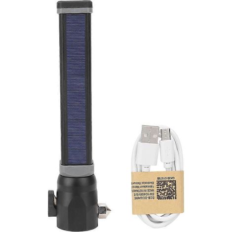 Lampe torche de sécurité multifonctionnelle à LED, rechargeable par USB, en alliage d'aluminium noir T6 (8525 Long)
