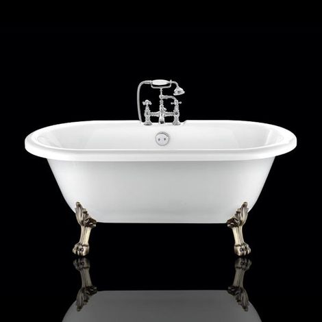 Vasca da bagno freestanding con piedini CHELSEA Bianca 170 cm Piedini di leone Bronzo
