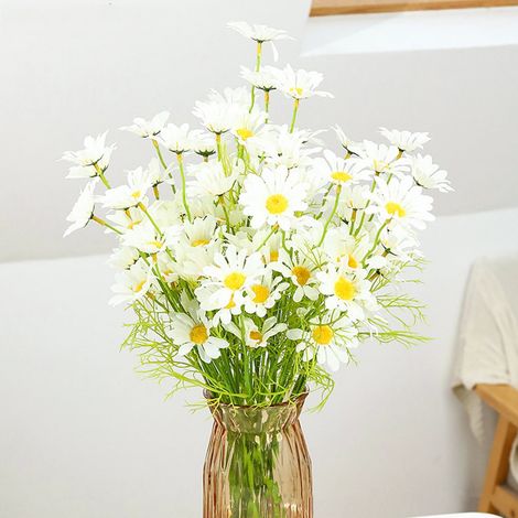 Fleur Artificielle - 10 Pièces - 50 x 6 5 Cm - Blanc - Décoration Intérieure Fête Mariage Noël Thanksgiving (1/5)