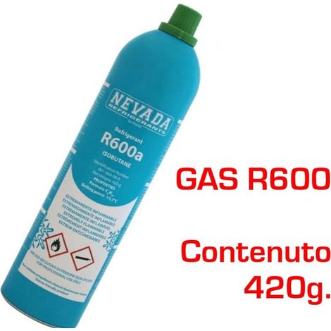 BOMBOLETTA BOMBOLA GAS FREON R600A R600 PER FRIGORIFERO DOMESTICO 420GR.