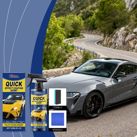 Automotive ceramic coating spray, car paint surface maintenance, restoration, gloss care, and coating agent -- 120ML + towel1 + sponge1 (1/5)