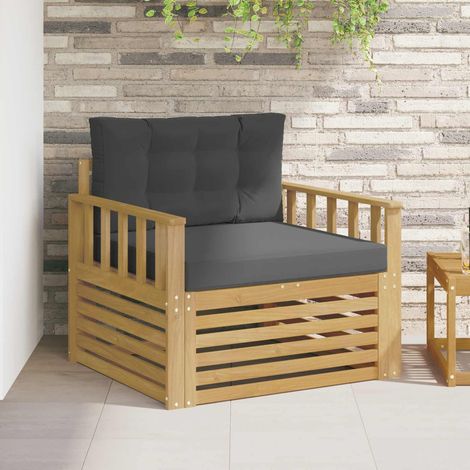 vidaXL Sofá de exterior Poliéster Blanco (1/5)