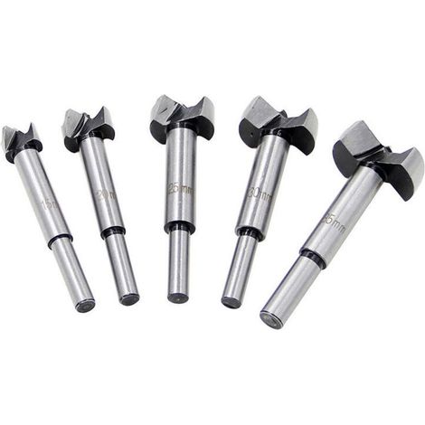 Fraise à Bois Carbure pour Portes Sphériques 5 Pièces Diamètres 15 20 25 30 35mm - (1/5)