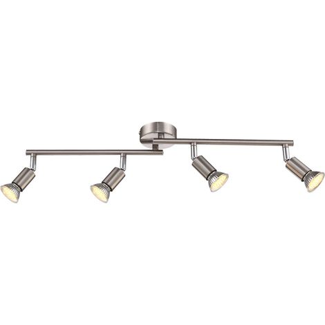Barre de spots de plafond nickel mat 4x GU10 3000K