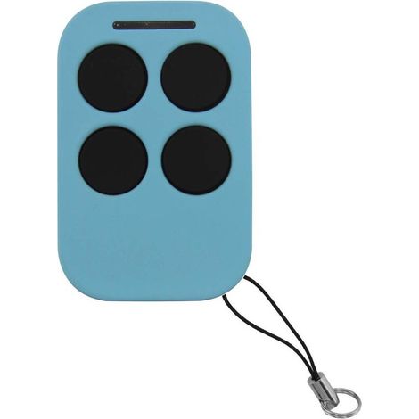 Télécommande universelle pour porte de garage 280-868 MHz, multifréquence, duplicateur 4 canaux, appairage facile, indicateur LED et porte-clés, pour portes et portails, bleu (1/5)