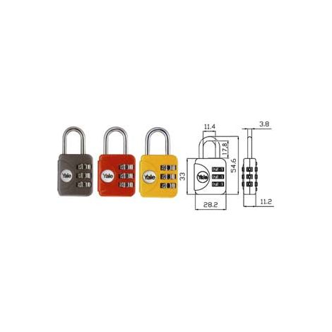 Cadenas de voyage à anse combinée pour valises P1 - mm.28 gris (YP1/28/121/1G)