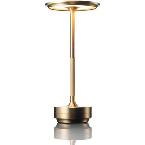 Lampe d'établi Lampe de table en métal sans fil en forme de I avec capteur tactile, lampe de bureau rechargeable à intensité variable en 3 couleurs, lumière décorative LED étanche pour chambre et salo (1/5)