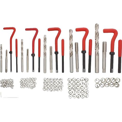 Kit de reparación de roscas, juego de 131 piezas, práctico estuche de transporte, 131 piezas (1/2)