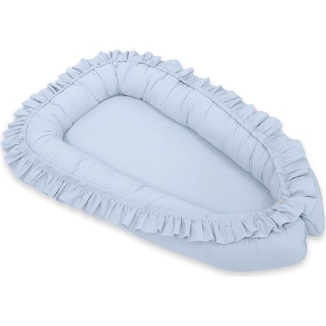 Box per neonati Baby Cocoon con fascia avvolgente Premium e volant MY sweet baby - blu (1/4)