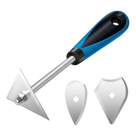 Ensemble de grattoirs à crochet en acier inoxydable 3 en 1, outils manuels pour le décapage de peinture, 21 cm de long avec lames triangulaires, combinées et en forme de cœur pour le (1/5)