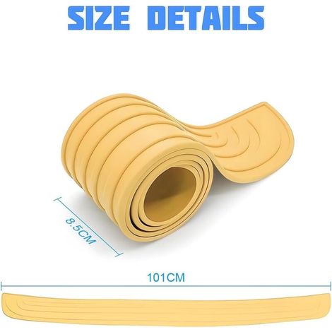 Protection Pare Choc Voiture, Protecteur Porte Coffre en Caoutchouc, Résistant Aux Rayures et Antidérapant, Convient à la Plupart des Accessoires Extérieurs de Voiture (Jaune/101x8.5CM) (1/5)