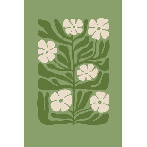 Tableau sur toile composition florale verte 30x45 cm - Impression sur Toile Murale Décorative - Image imprimée en HD sur Toile - Toile sur Châssis en Bois FSC - Fabriqué en France