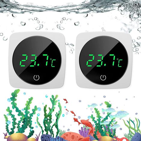 lot De 2 Thermomtres D'aquarium Numriques, Thermomtre D'aquarium Affichage Led Sans Fil 0,1 Thermomtre D'aquarium De Haute Prcision Avec Mode T (1/5)