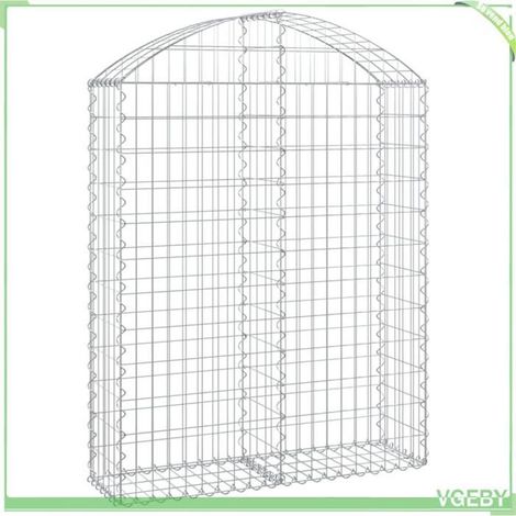 Panier de gabions arqué - FAFEICY - 153426 - 100x30x120/140 cm - Fer galvanisé - Fil 3,5 mm (1/4)