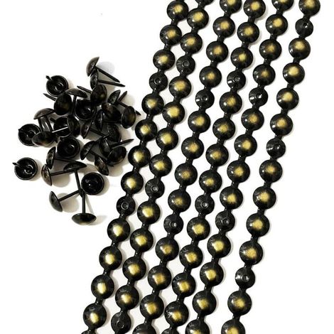 Bandes de clous décoratives plaquées noir de 10 m pour canapés,Accessoires de meubles à faire soi-même (11 mm) (1/4)