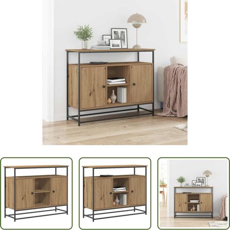 vidaXL Buffet bois d'ingénierie - Buffet Chêne artisanal 100 x 35 x 80 cm Bois d'ingénierie (1/5)