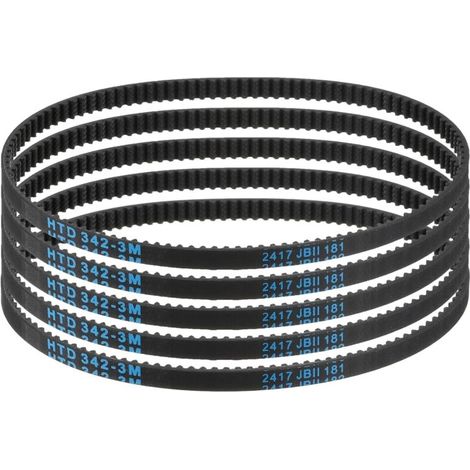 5pcs HTD-3M Courroie de Distribution en Caoutchouc 114 Dents. 342mm Longueur de Pas x 6mm Largeur x 2.4mm Hauteur. Courroie de Poulie en Boucle Fermée (1/5)