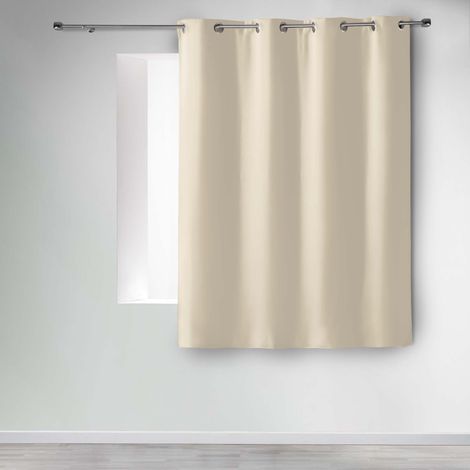 Douceur D'Intérieur – Rideau occultant 135 x 180 cm – 100% polyester – 6 œillets ronds argent – Bloque efficacement la lumière – Pour fenêtres basses