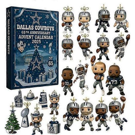 Dallas Cowboys Adventskalender, Überraschungsfigur in einer Box mit Acryl-Anhänger (1/4)