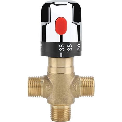 Inverseur Commutateur de vanne pour douche, Douchette et douche de tête bras de douche inverseur 3 voies laiton massif, chrome poli (PV8) (1/5)