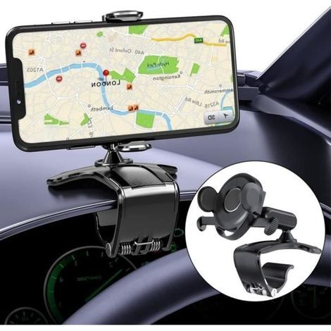 (Schwarz) 360° drehbare Auto-Handyhalterung – Silikon – Universal – Schwarz (1/4)