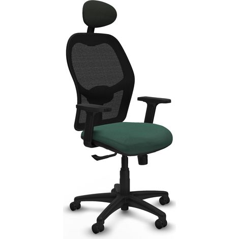 Chaise de bureau piqueras y crespo Alocén noir appui tête ajustable (1/2)
