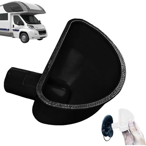 Bec de remplissage d'eau pour camping-cars, avec trop-plein, entonnoir 3D, pour caravanes, entonnoir de remplissage anti-débordement pour réservoirs d'eau, van, remorque, caravane (noir) (1/5)