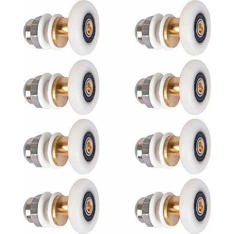 Roulette pour porte de douche - Roulettes coulissantes - Porte Rouleau - Roue de secours - 8pcs - 23mm